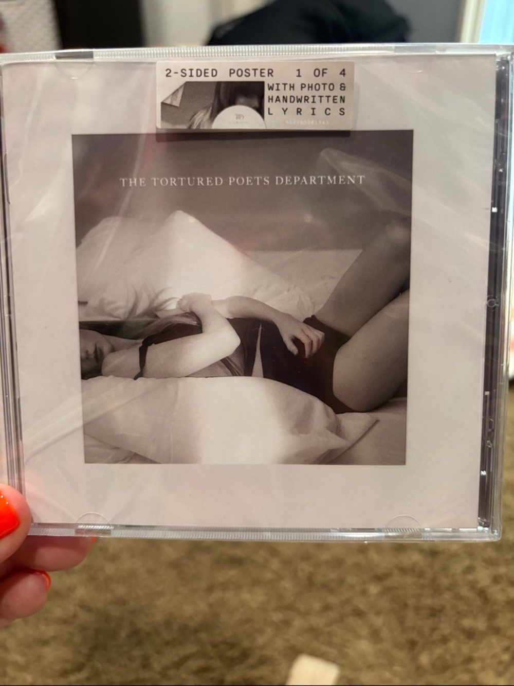 Taylor Swift Black White CD Case "The Tortured Poets Department" Artwork